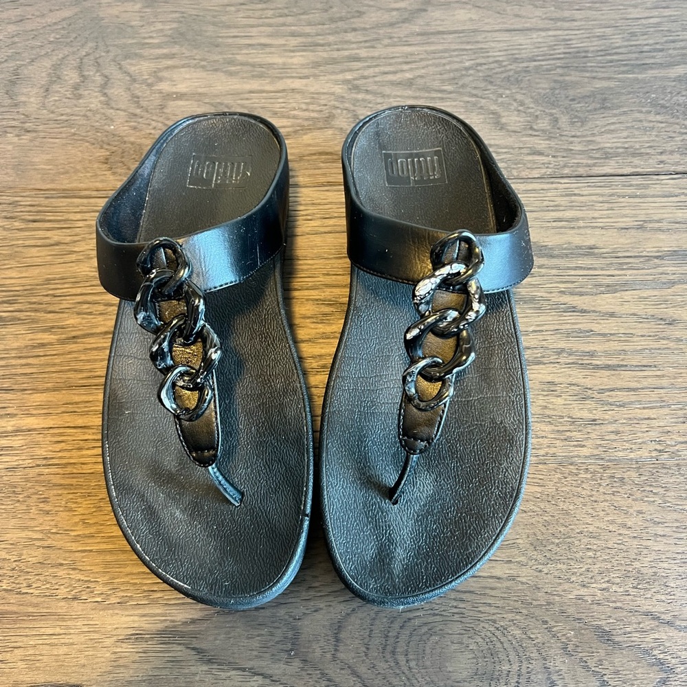 FitFlop Black Chain Detail Women's Sandals